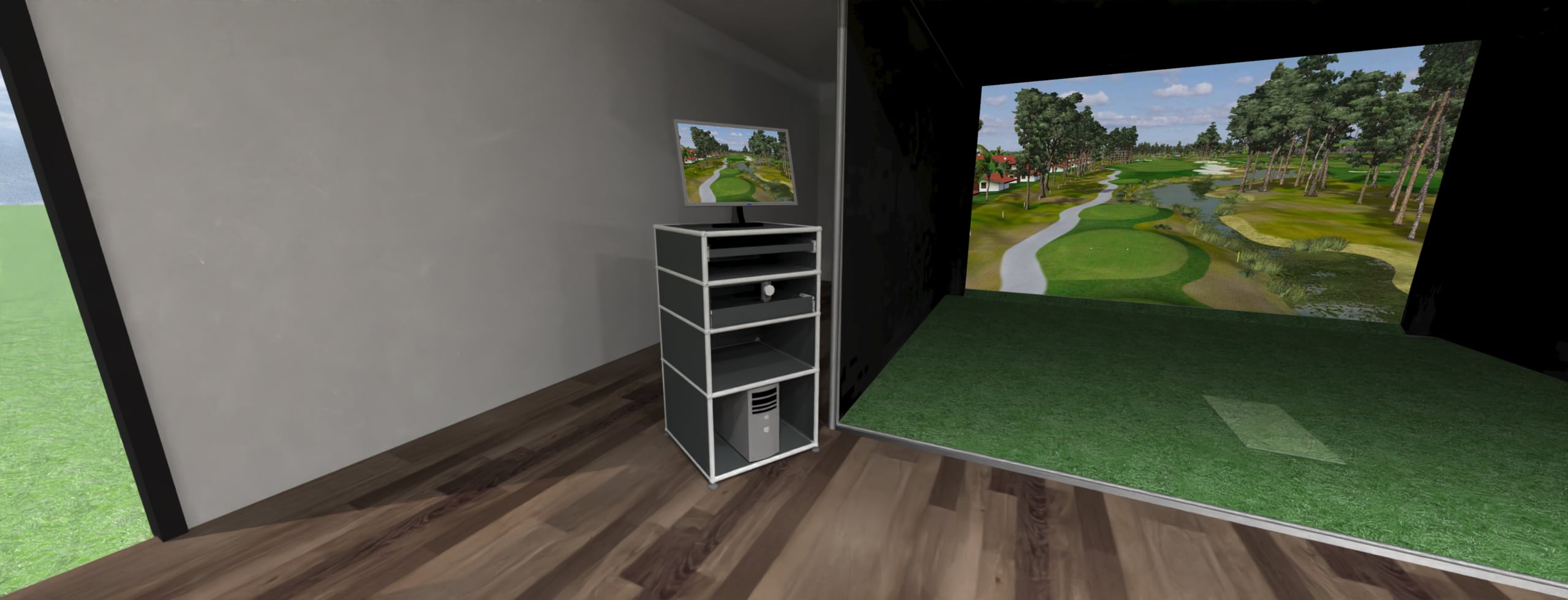 USM Haller PC Schrank bei ARCADIA Golfsimulatoren